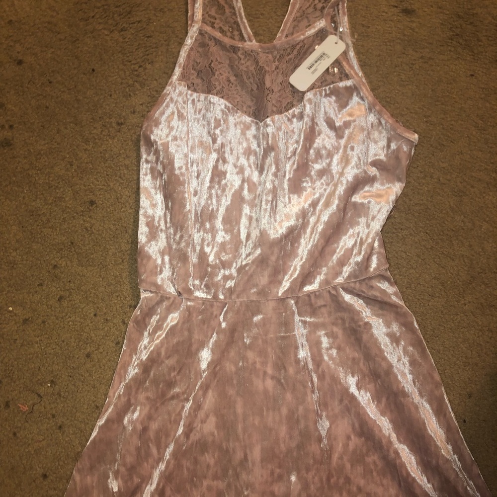 Light pink velvet dress